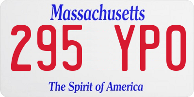MA license plate 295YP0