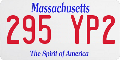 MA license plate 295YP2