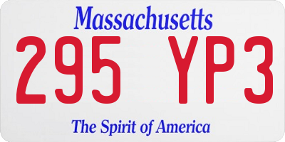 MA license plate 295YP3