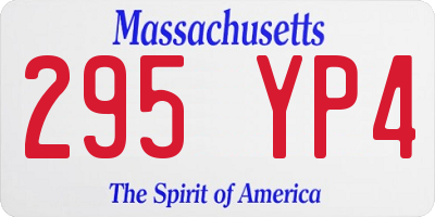 MA license plate 295YP4