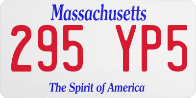 MA license plate 295YP5