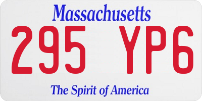 MA license plate 295YP6