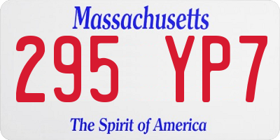 MA license plate 295YP7