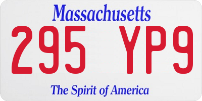 MA license plate 295YP9