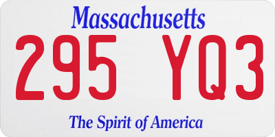 MA license plate 295YQ3