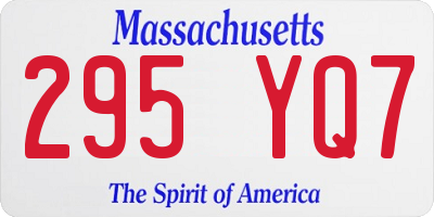 MA license plate 295YQ7