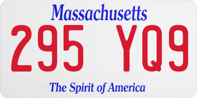 MA license plate 295YQ9