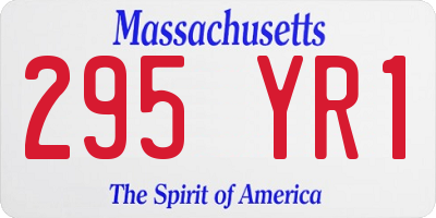 MA license plate 295YR1