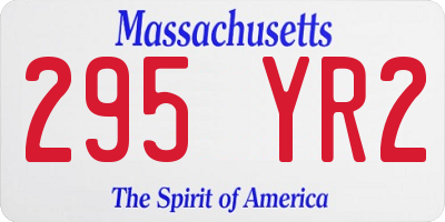 MA license plate 295YR2