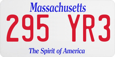 MA license plate 295YR3
