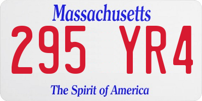 MA license plate 295YR4