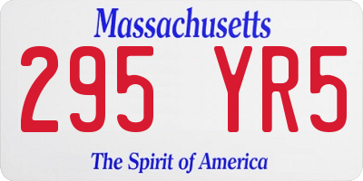 MA license plate 295YR5