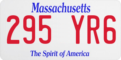 MA license plate 295YR6