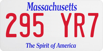 MA license plate 295YR7