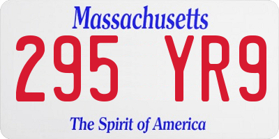 MA license plate 295YR9