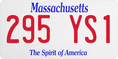 MA license plate 295YS1