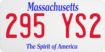 MA license plate 295YS2
