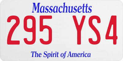 MA license plate 295YS4