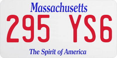 MA license plate 295YS6