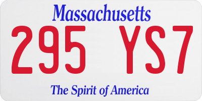 MA license plate 295YS7