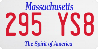 MA license plate 295YS8