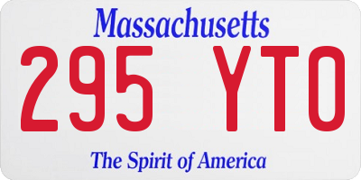 MA license plate 295YT0