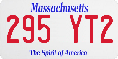 MA license plate 295YT2