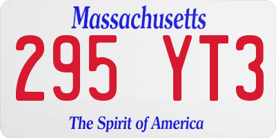 MA license plate 295YT3