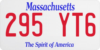 MA license plate 295YT6