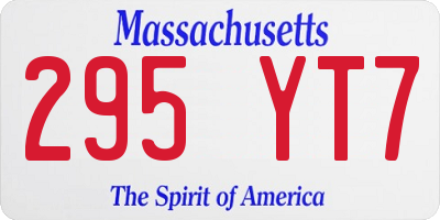 MA license plate 295YT7