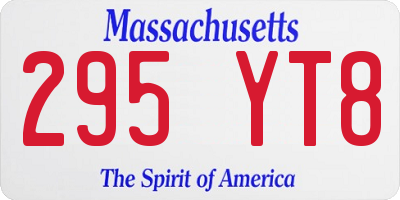 MA license plate 295YT8