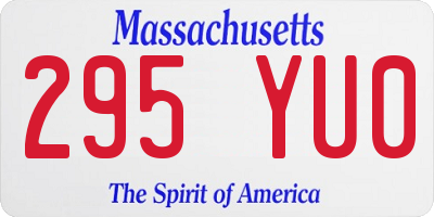 MA license plate 295YU0