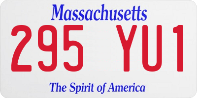 MA license plate 295YU1