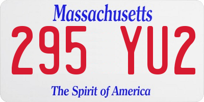 MA license plate 295YU2