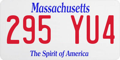 MA license plate 295YU4