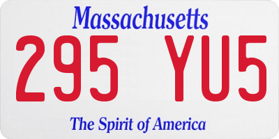 MA license plate 295YU5
