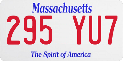 MA license plate 295YU7