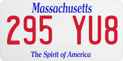 MA license plate 295YU8