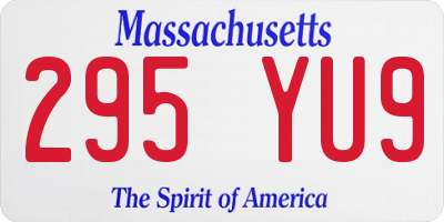 MA license plate 295YU9