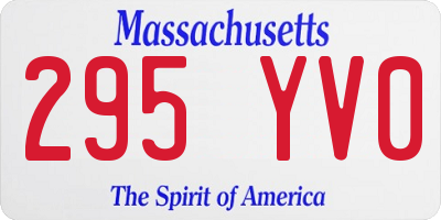 MA license plate 295YV0