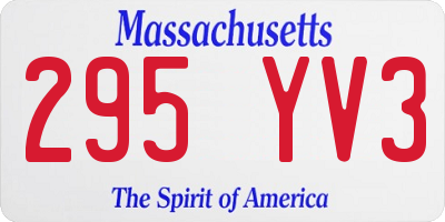 MA license plate 295YV3