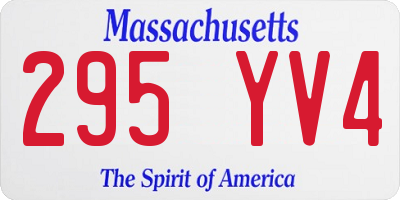 MA license plate 295YV4