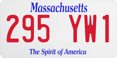 MA license plate 295YW1
