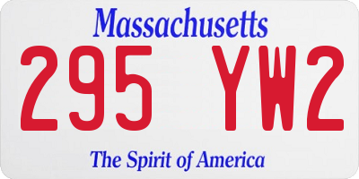 MA license plate 295YW2