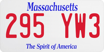 MA license plate 295YW3