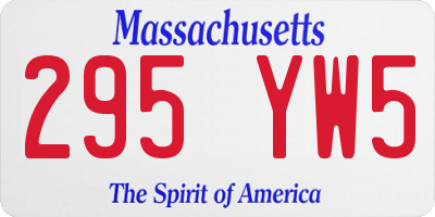 MA license plate 295YW5