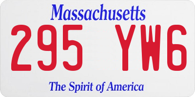 MA license plate 295YW6