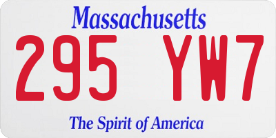 MA license plate 295YW7