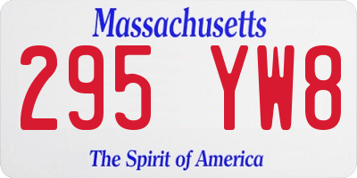 MA license plate 295YW8