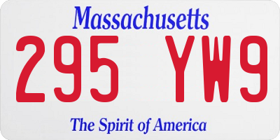 MA license plate 295YW9